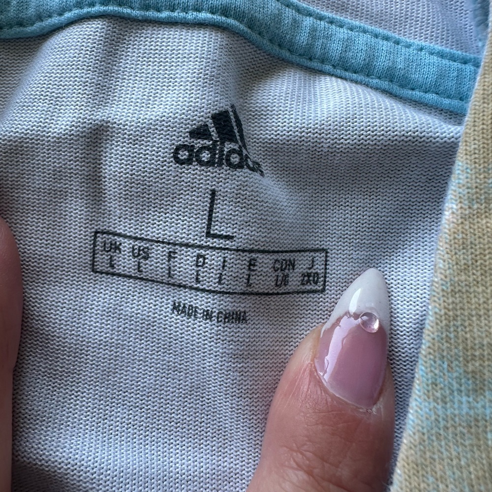 Adidas Men's Blue and Orange Tie-Dye Sweater - Picture 5 of 7